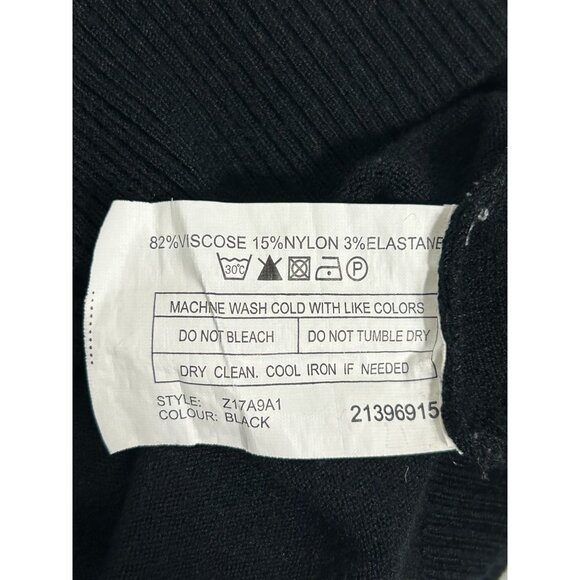 Klass Tailoring UK Women's Embroidery 3/4 Sleeve Turtleneck in Black - Sz M - Picture 5 of 5